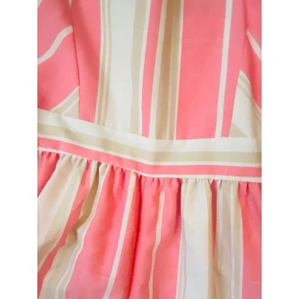 Bonnie‎ Jean sz 14 Pink White Striped Wide Leg Jumpsuit Sleeveless  One-Piece